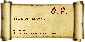 Osvald Henrik névjegykártya