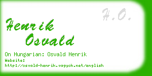 henrik osvald business card